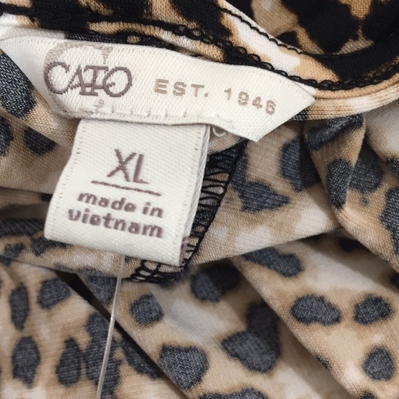 CATO Leopard Print Blouse Criss Cross Detail New - Picture 4 of 6